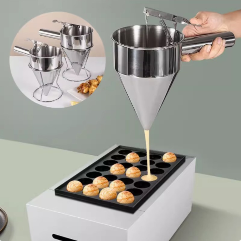 Quality Kitchen Gadgets - 600/1200ML RVS vloeistof trechterdispenser, octopusbal-gereedschap, kookkeukenaccessoires