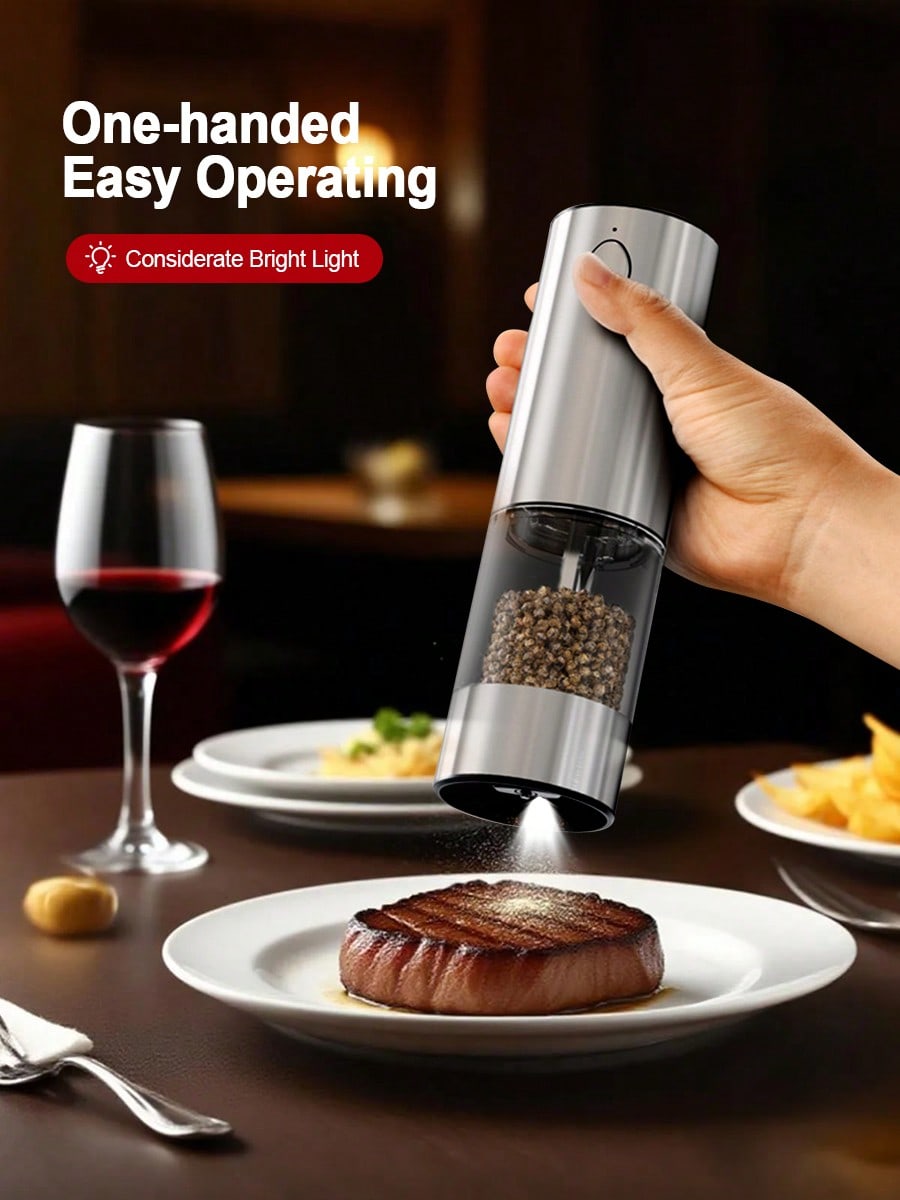 Kitchen Gadgets Gift Ideas - 2-delige elektrische zout- en pepermolenset, USB-oplaadbaar,