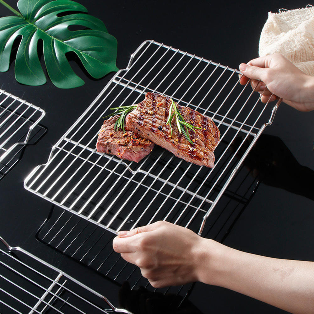 Quality Kitchen Gadgets - Roestvrijstalen barbecuegaasmat Herbruikbare hittebestendigheid BBQ-baknet Pad