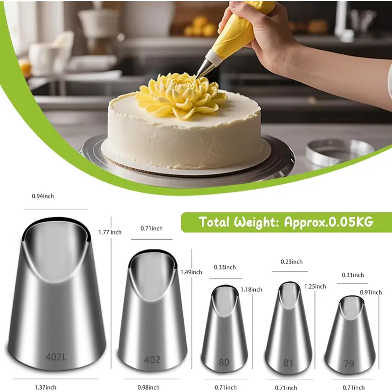 5 STKS RVS Piping Nozzles Set, - Quality Kitchen Gadgets recensie en prijs