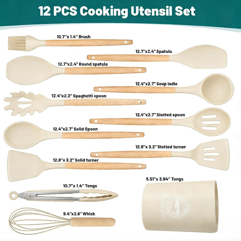 Houten handvat siliconen keuke - Kitchen Gadgets And Appliances recensie en prijs