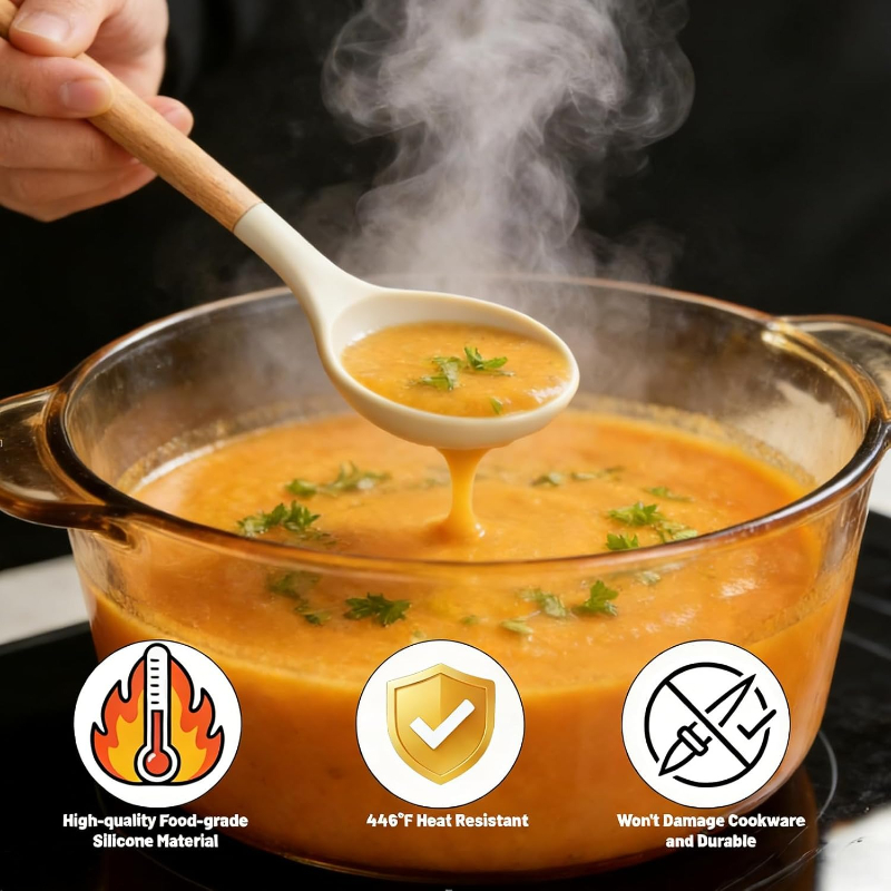 Houten handvat siliconen keuke - Kitchen Gadgets And Appliances recensie en prijs